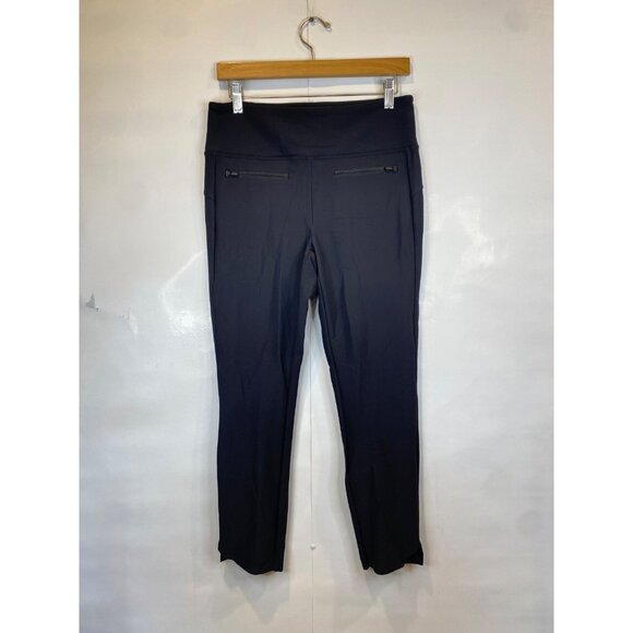 Athleta Women's Stellar Crop Ankle Pant Size Medium Black Zip Pockets - Picture 2 of 7
